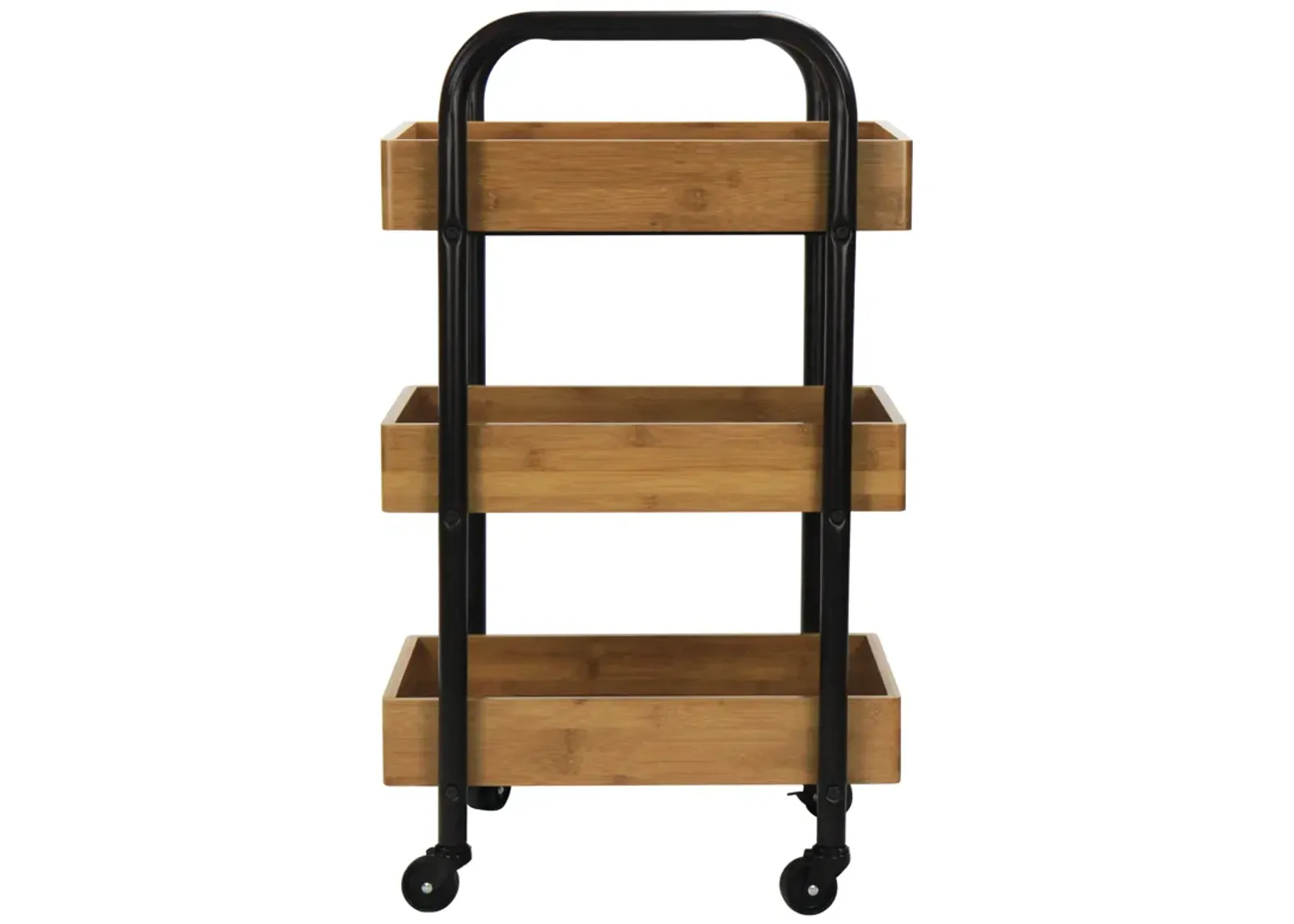 Oceanstar Portable Storage Cart with 3 Easy Removable Bamboo Trays