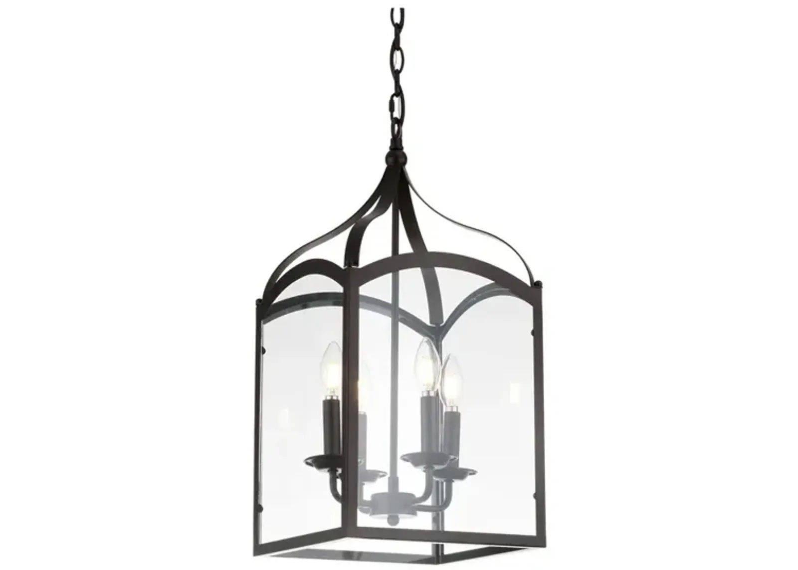 Ruth 4-light Traditional Classic Lantern Metal/Glass LED Pendant