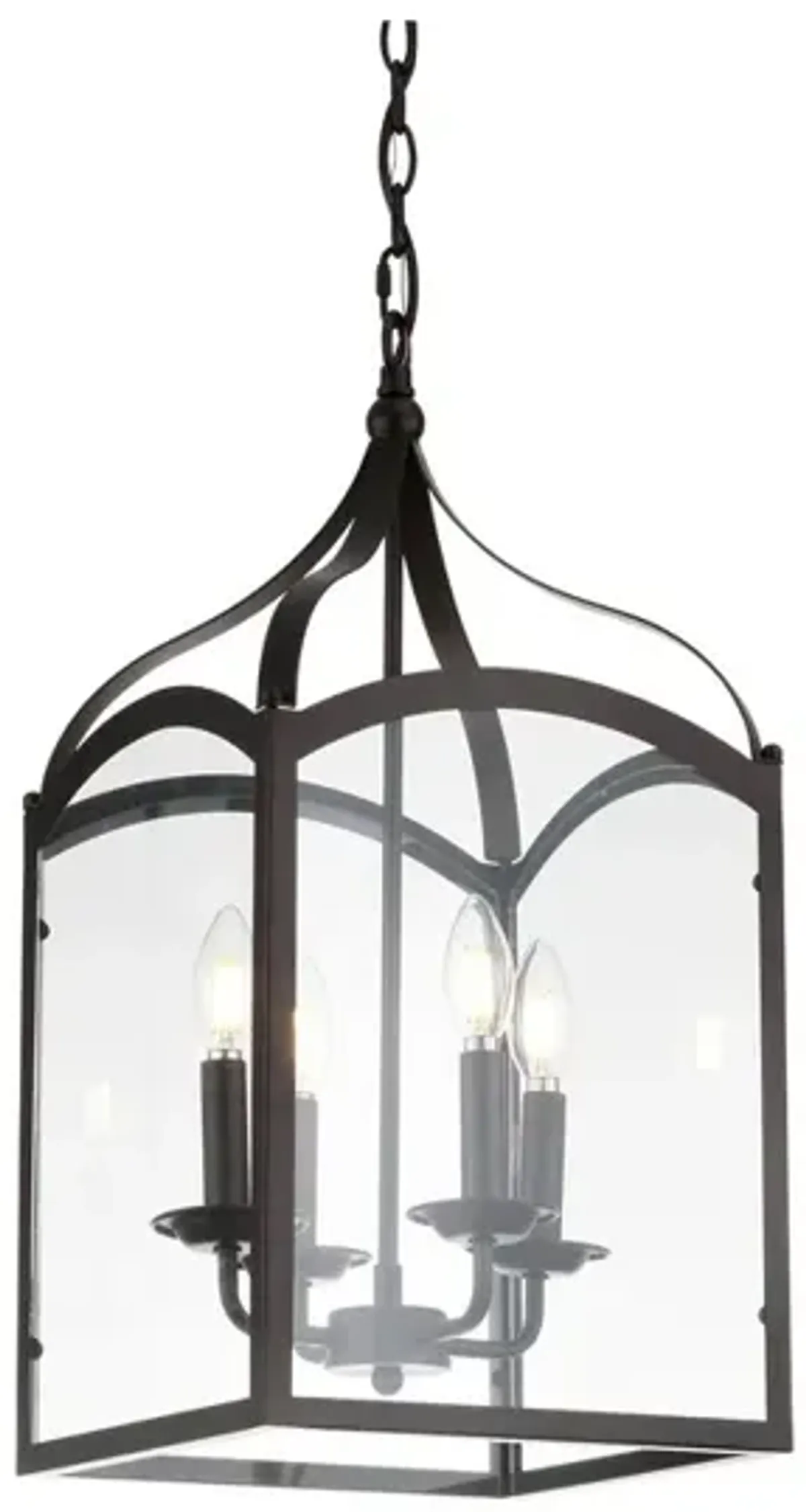 Ruth 4-light Traditional Classic Lantern Metal/Glass LED Pendant