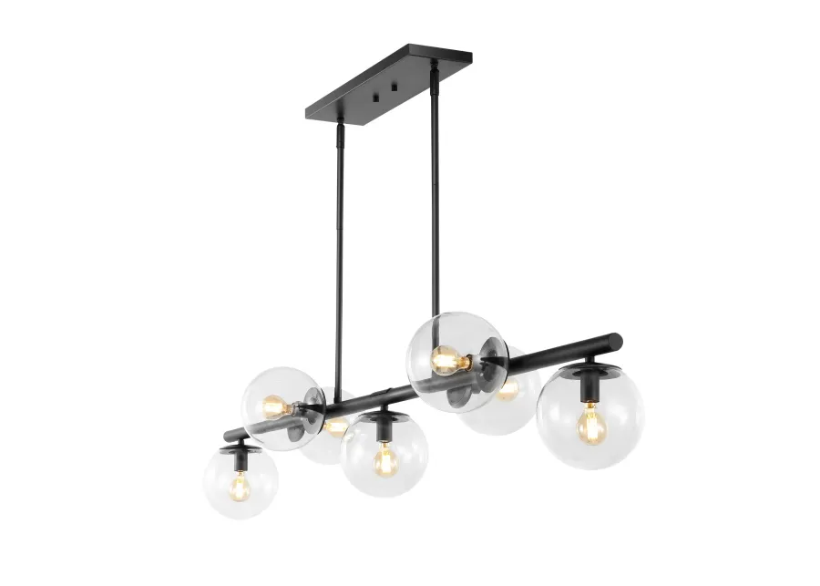 Luca Parisian Modern Glam Iron Globe Linear LED Pendant