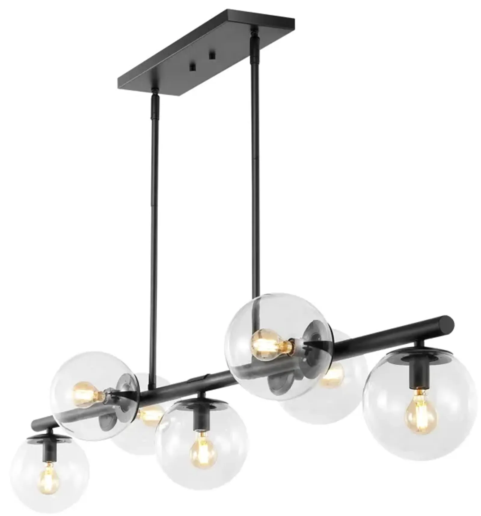 Luca Parisian Modern Glam Iron Globe Linear LED Pendant