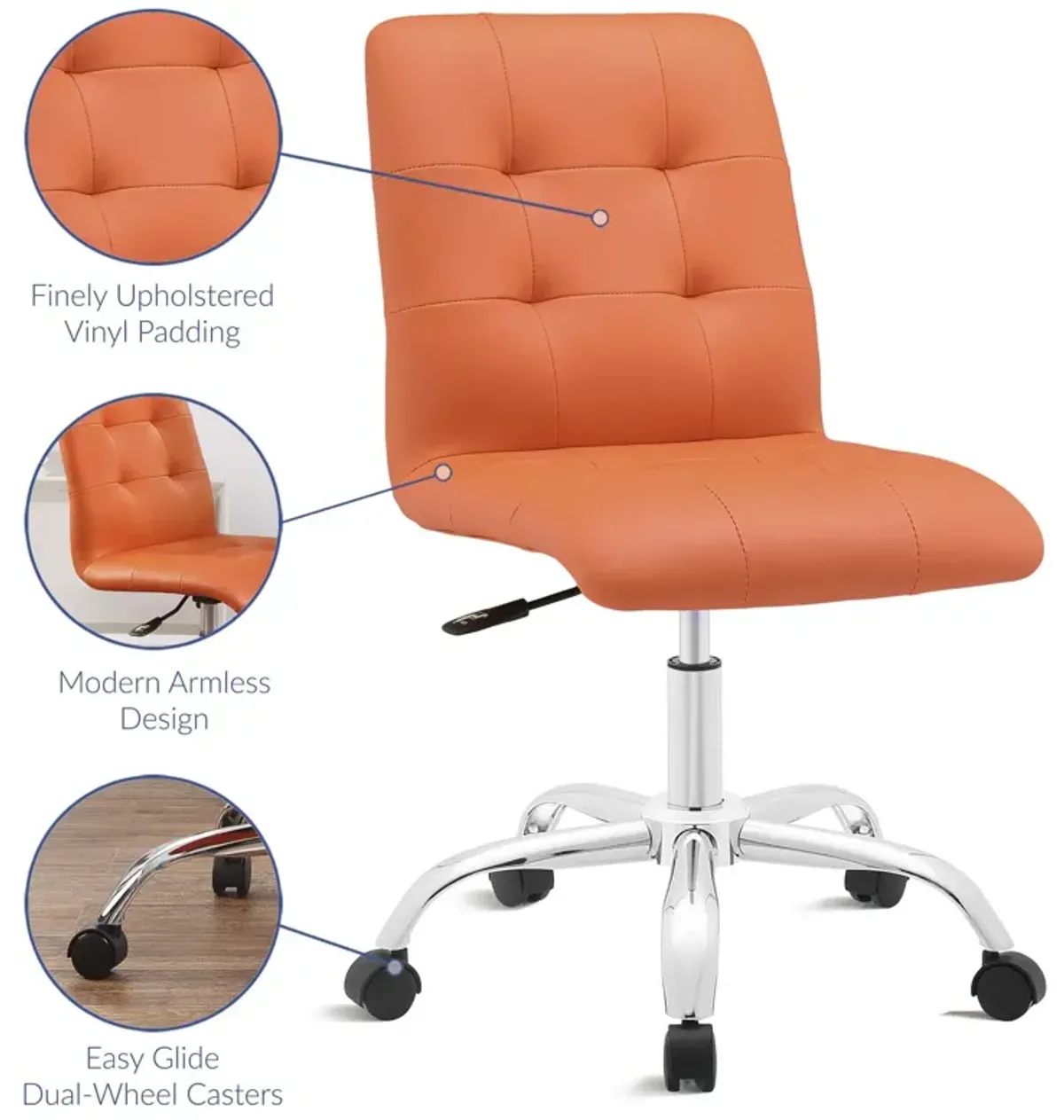 Modway Furniture - Prim Armless Mid Back Office Chair Orange