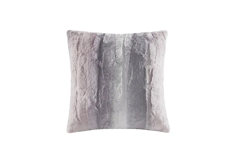 Gracie Mills Shawn Faux Brushed long Fur Square Pillow