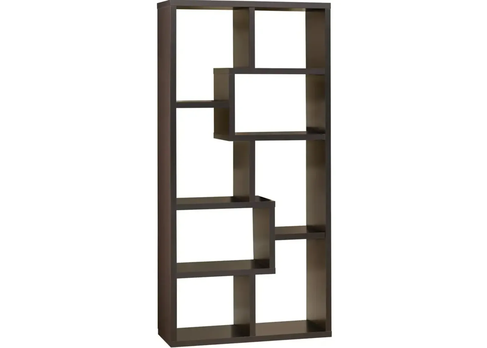 Hivvago Modern Cube Contemporary Style Bookcase in Cappuccino Finish