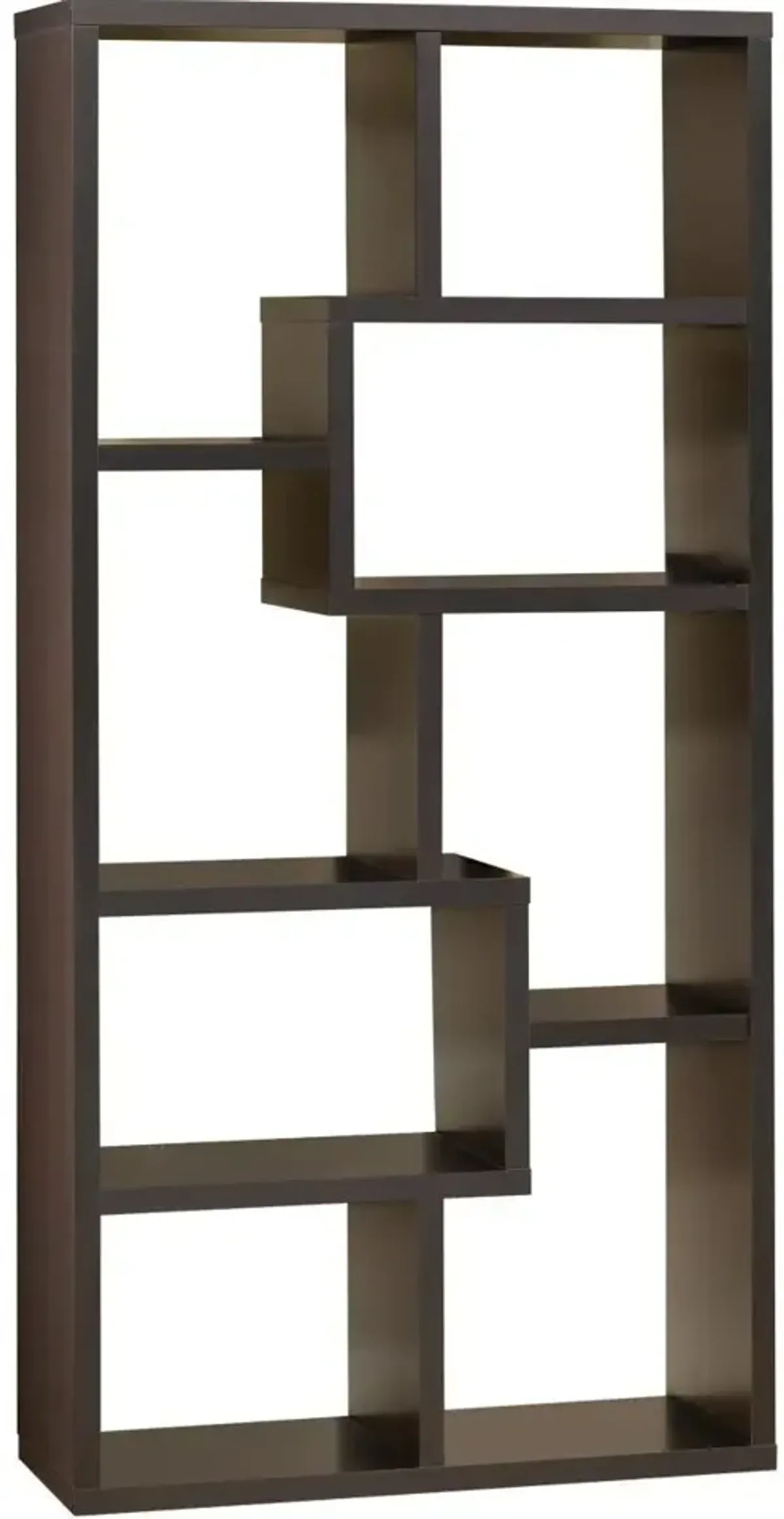 QuikFurn Modern Cube Contemporary Style Bookcase in Cappuccino Finish