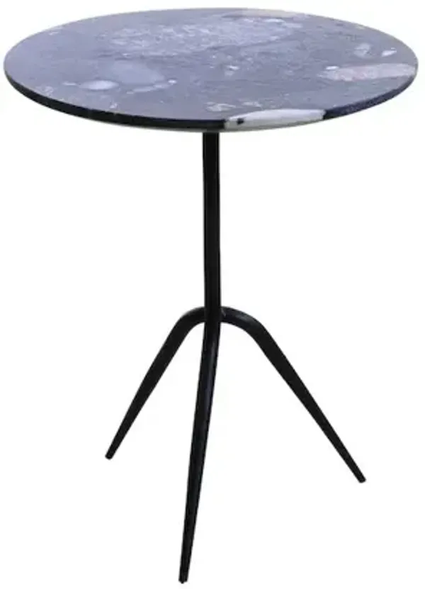 World Interiors Glacier 18 Accent Table in Norigo Marble Marble