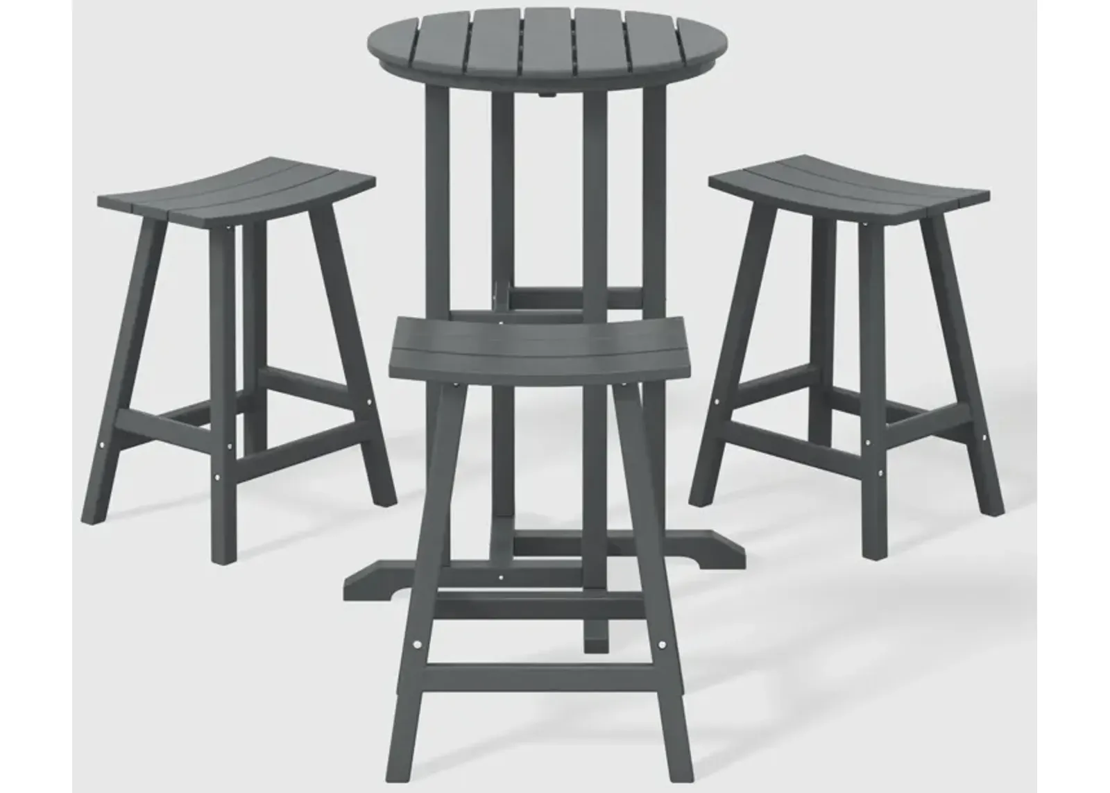 WestinTrends Outdoor Patio Counter Height Bar Stools Bistro Bar Table 4-Piece Set