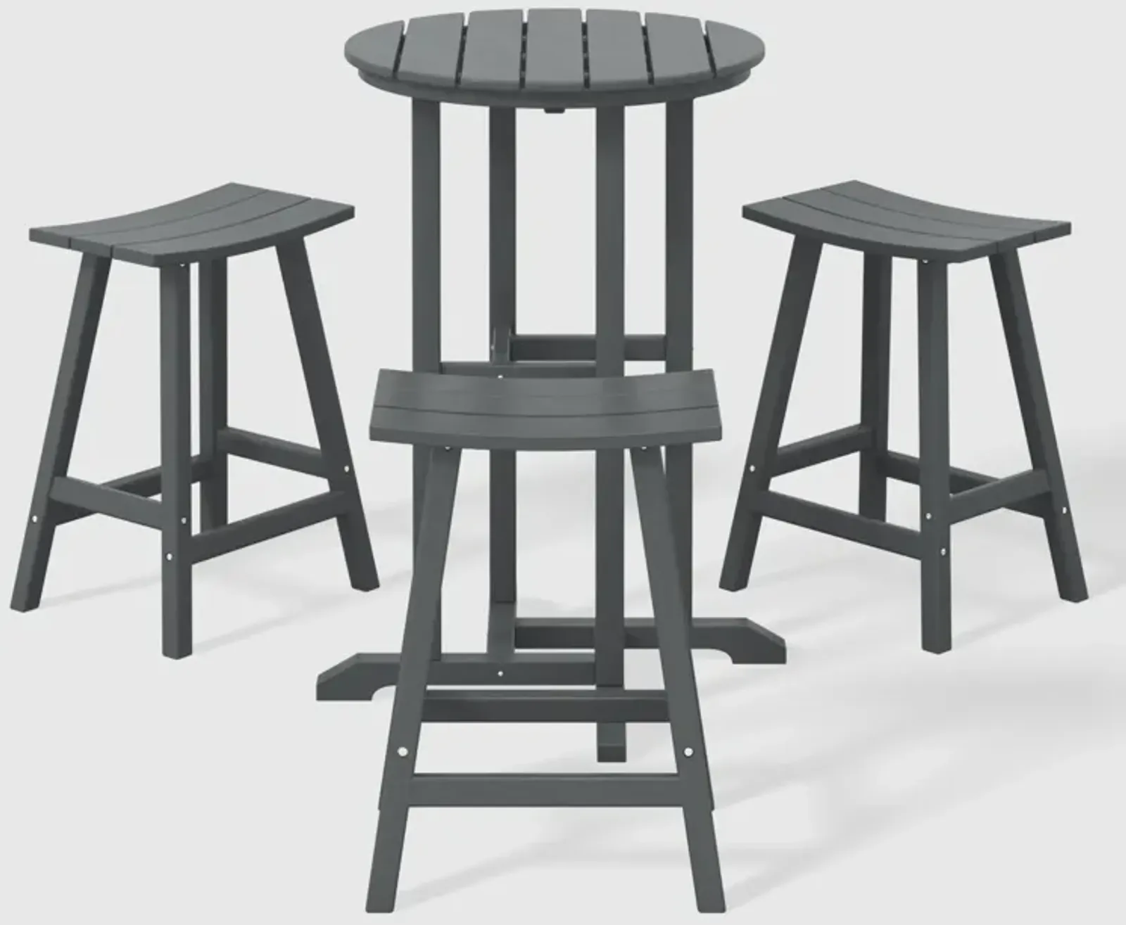 WestinTrends Outdoor Patio Counter Height Bar Stools Bistro Bar Table 4-Piece Set