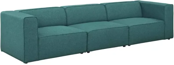 Mingle 3-Piece Modular Sectional Sofa Set - Spacious Design, Plush Foam Padding, Adjustable, Polyester Fabric, Contemporary Modern Decor - Teal