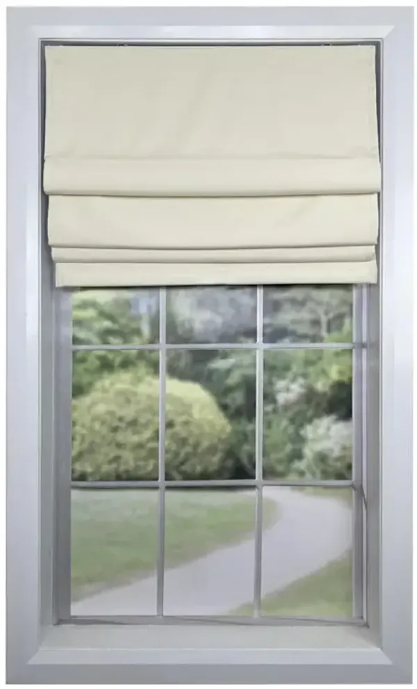 Versailles Augustus Cordless Roman Blackout Shades For Windows Insides/Outside Mount 38" x 63" Ivory