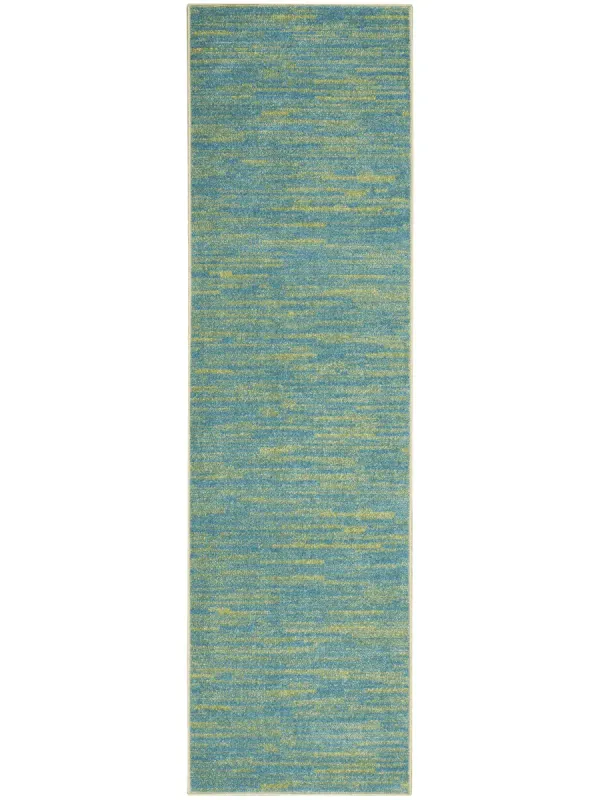 Nourison Essentials NRE01 Blue/Green 2'2" x 7'6" Rug