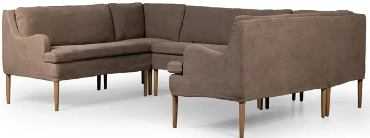 Aurelia 103" Broadway Coffee U-Shaped Dining Banquette