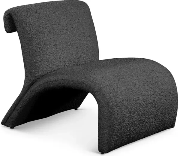 Meridian Furniture Mulberry Black Boucle Fabric Accent Chair