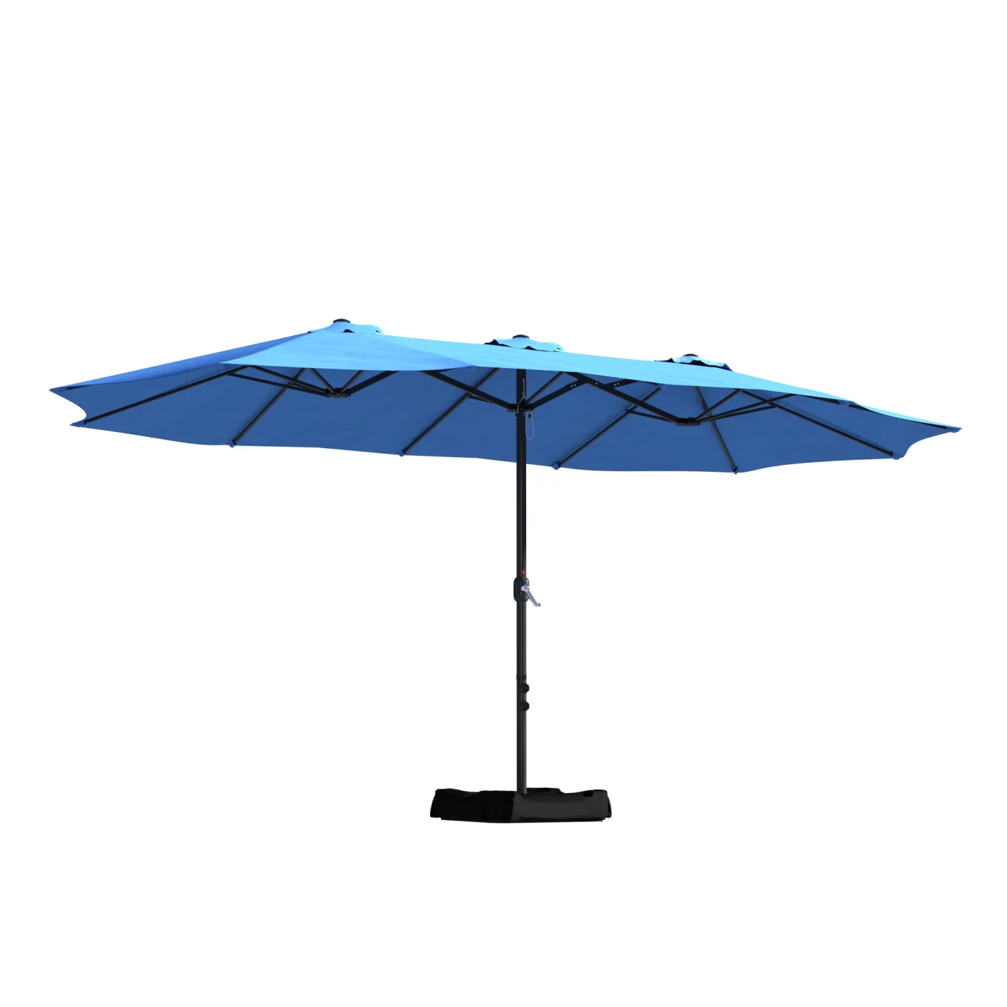 MONDAWE 15ft Rectangular Double-Sided Outdoor Patio Market Umbrella Coffee