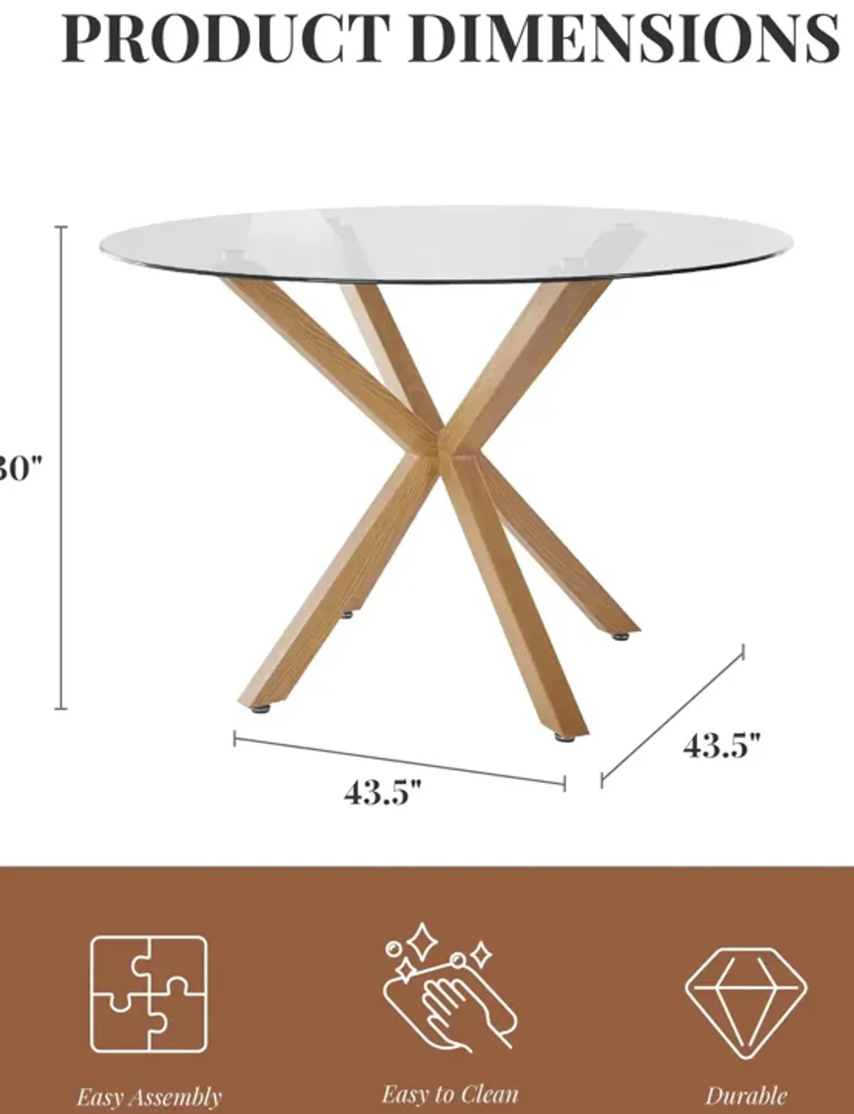 Jumi Glass Dining Table with Pedestal Legs