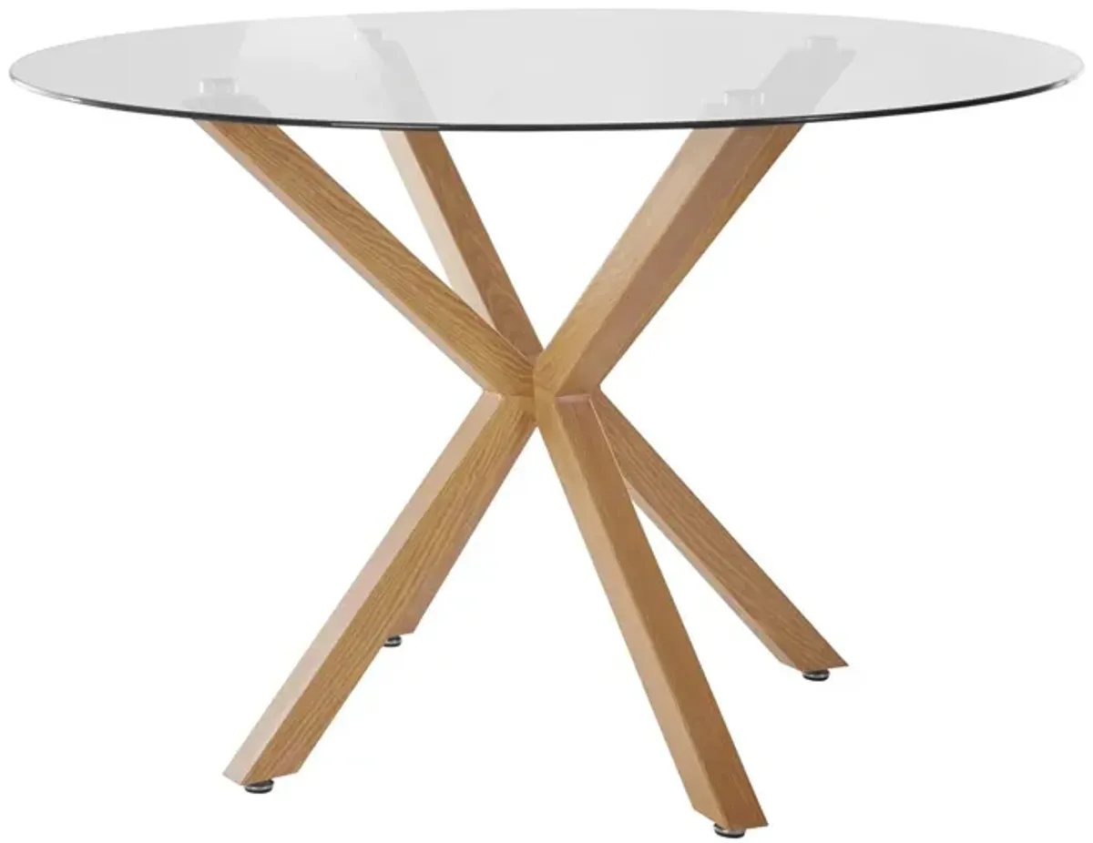 Jumi Glass Dining Table with Pedestal Legs