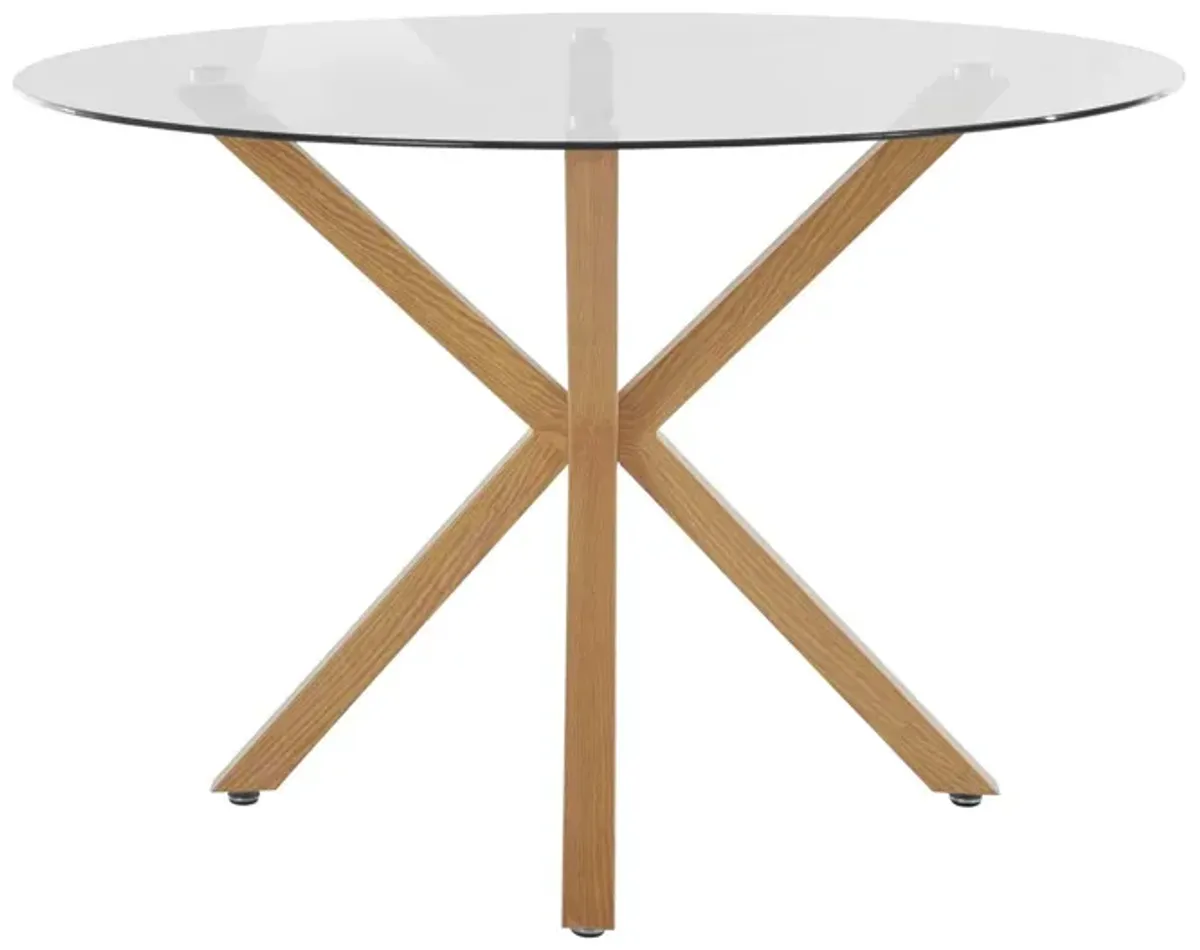 Jumi Glass Dining Table with Pedestal Legs