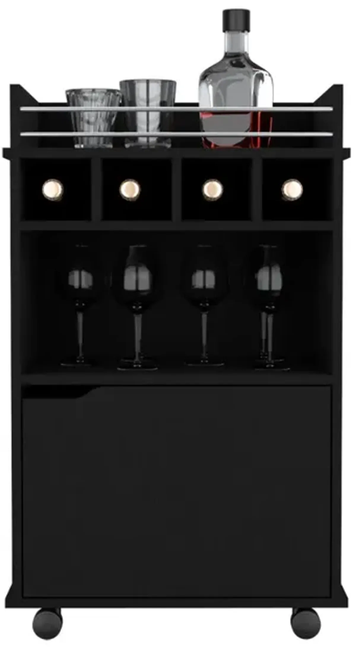 Bar Cart Kinsley, Living Room, Black