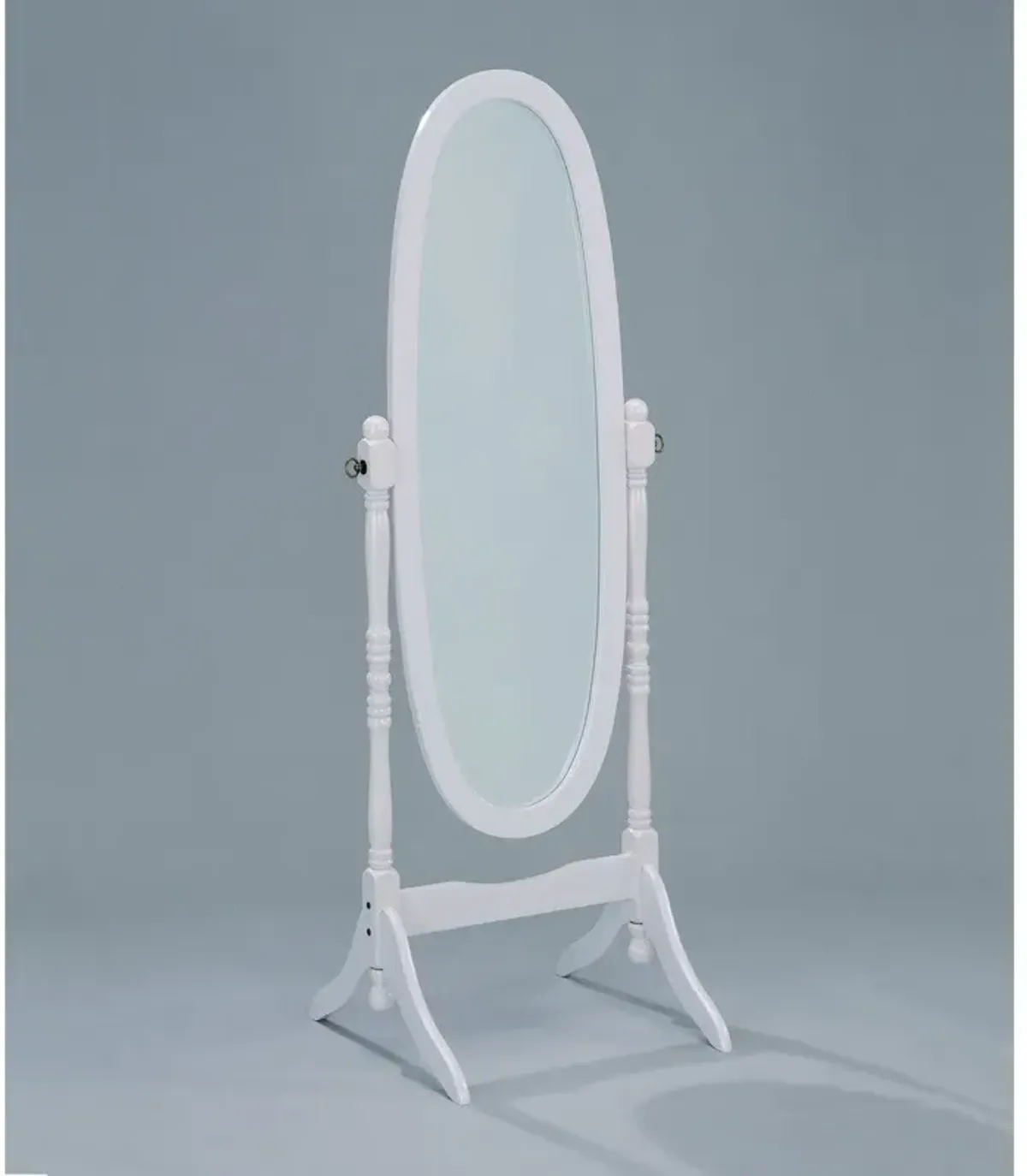 Hivvago Oval Cheval Floor Mirror in White Finish