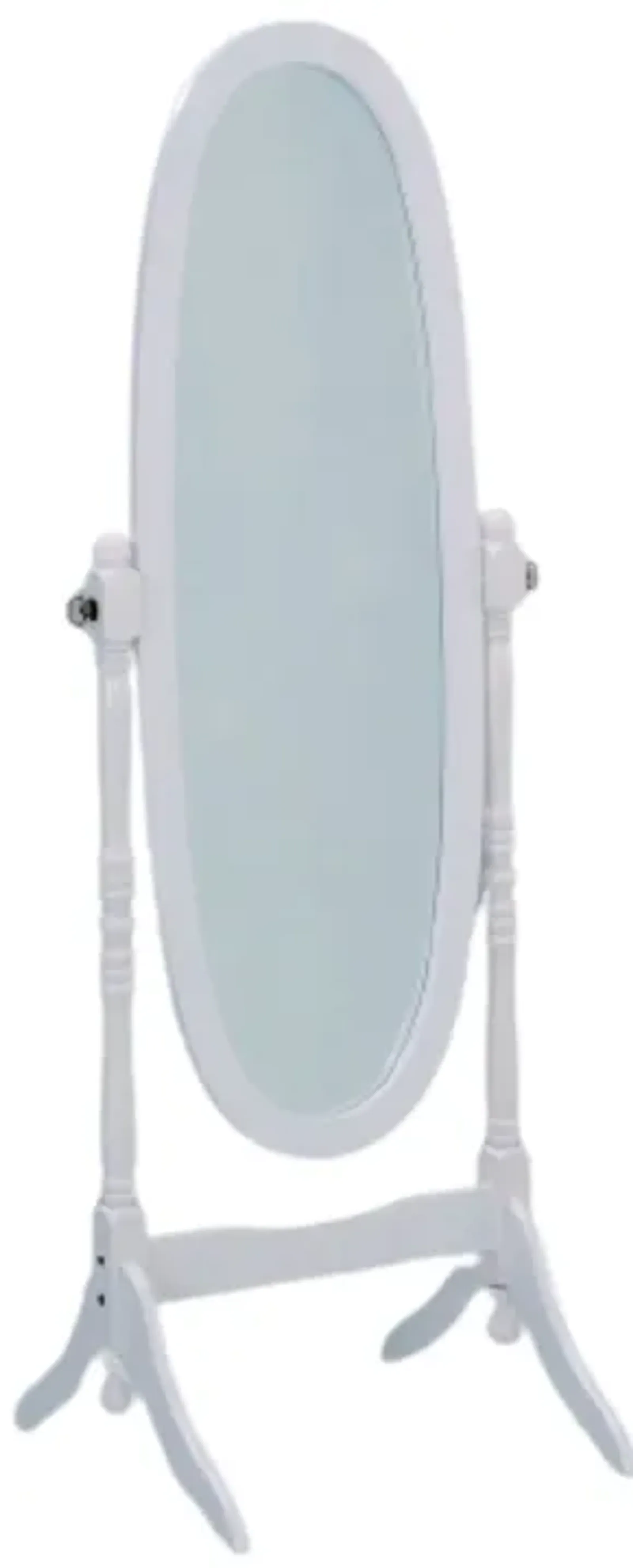 Hivvago Oval Cheval Floor Mirror in White Finish