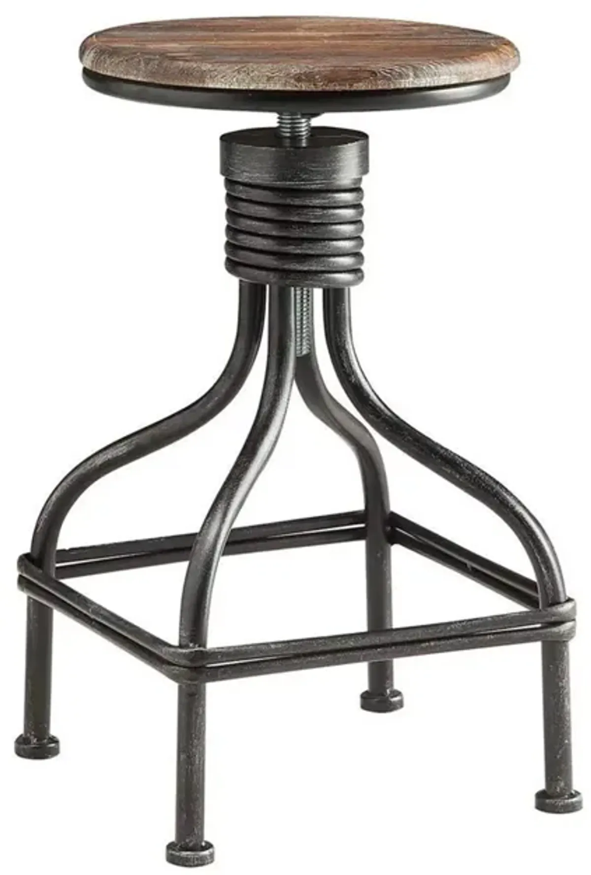 DunaWest Vintage Metal Frame Swivel Counter Bar Stool with Round Seat, Brown and Black(D0102H7L54A.)