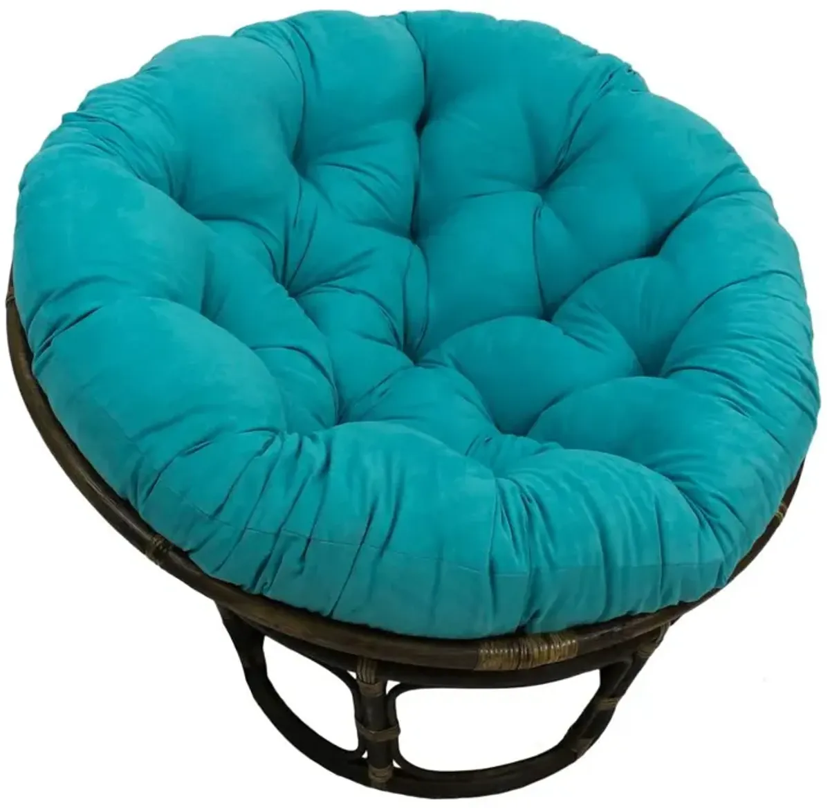 Rattan 42-Inch Papasan Chair with Micro Suede Cushion