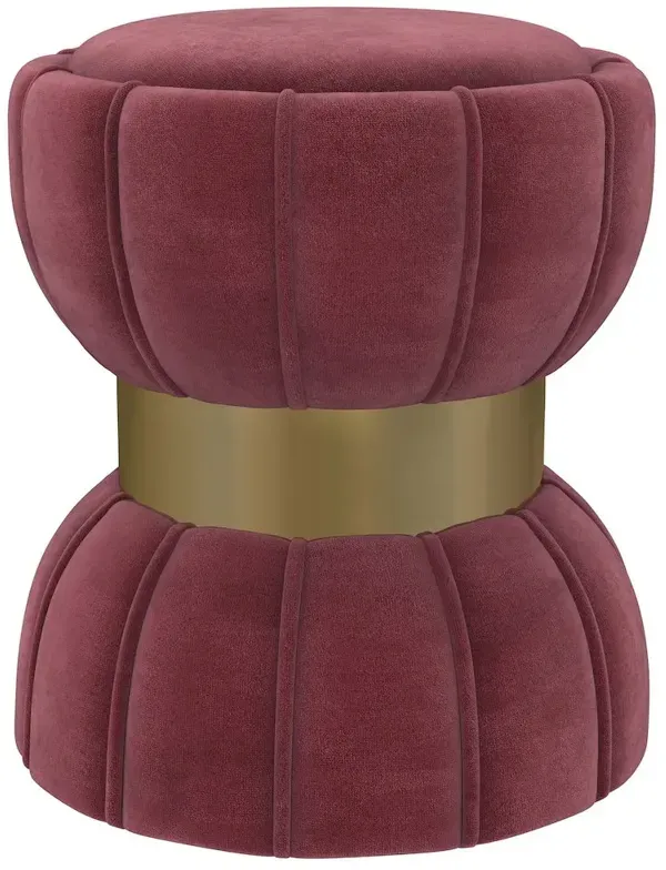 Sora Round Upholstered Ottoman Berry