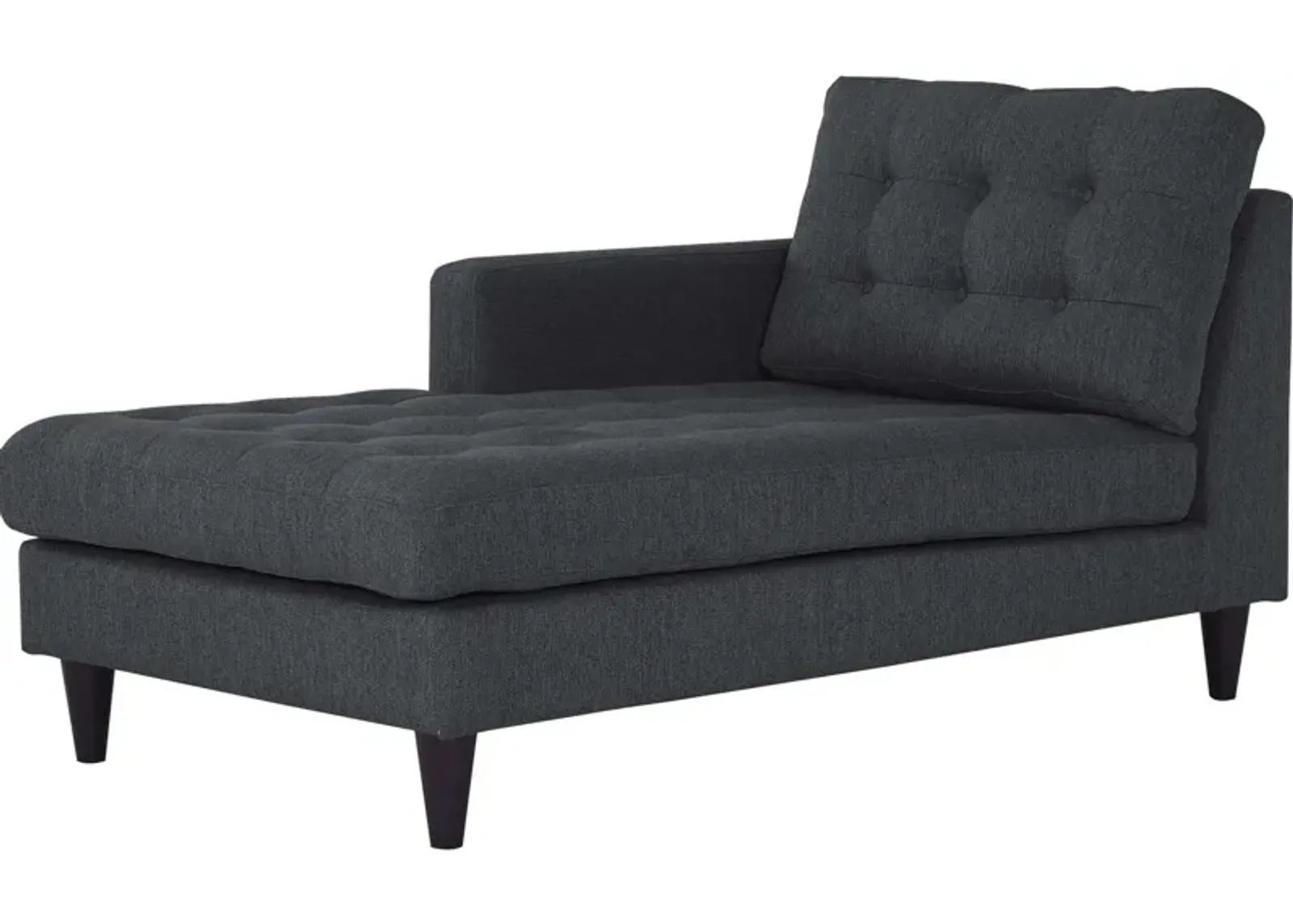 Modway Empress Mid-Century Modern Upholstered Fabric Corner Sofa In Oatmeal