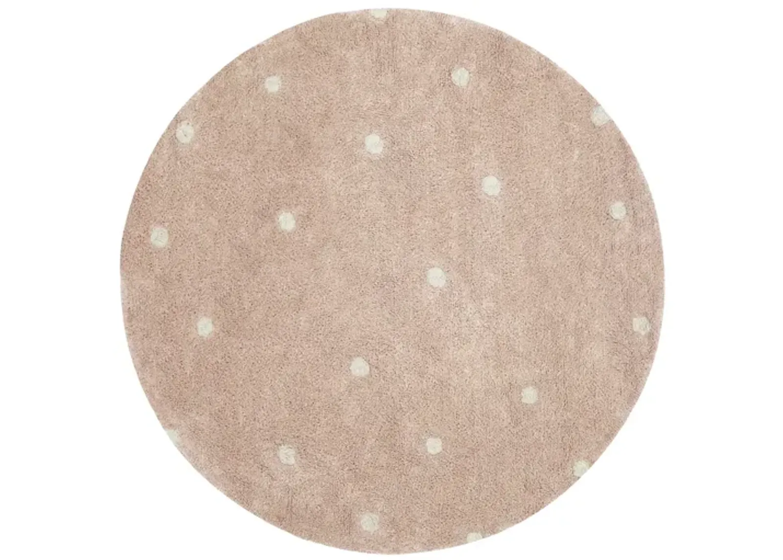 Washable rug Round Dot  Rose