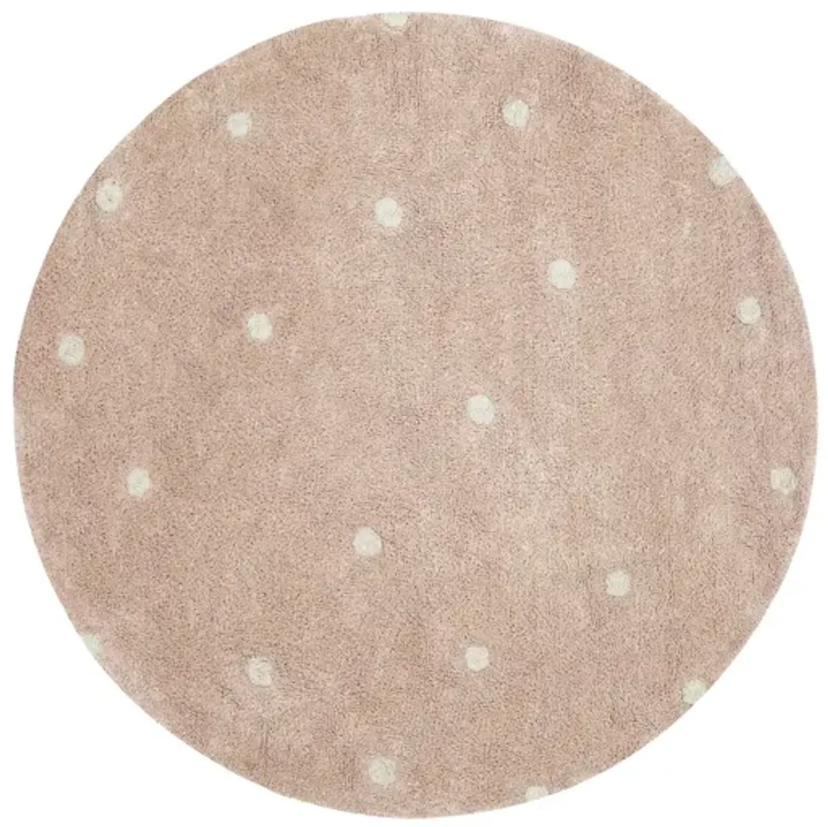 Washable rug Round Dot  Rose