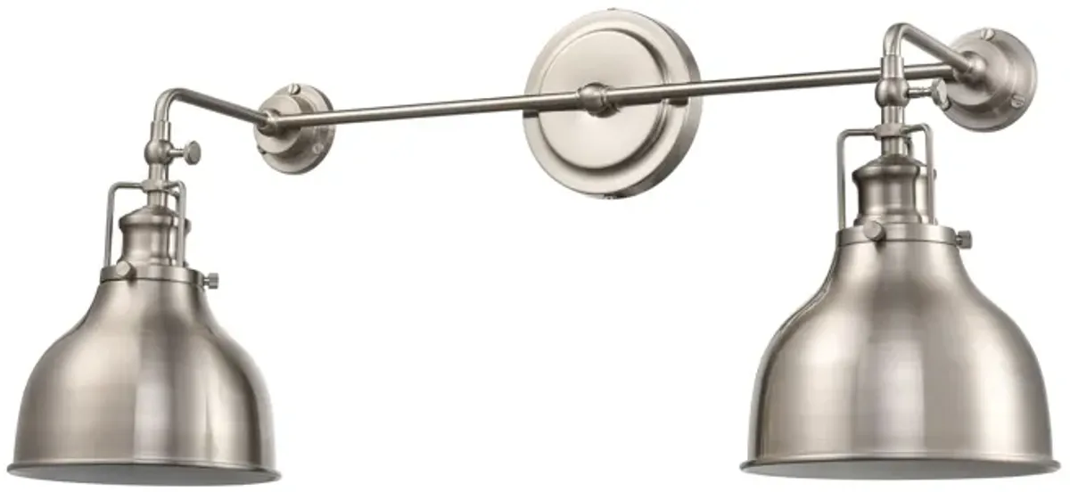 Skillet 12'' High 2-Light Silver Sconce