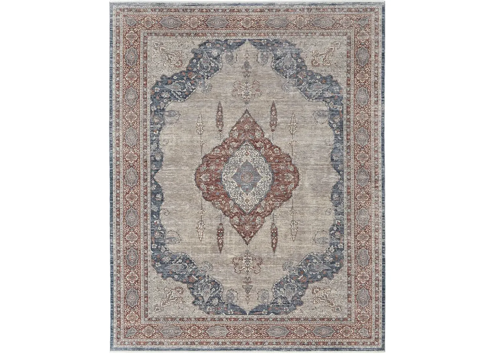 Marquette 39GRF Gray/Red/Blue 2'8" x 8' Rug