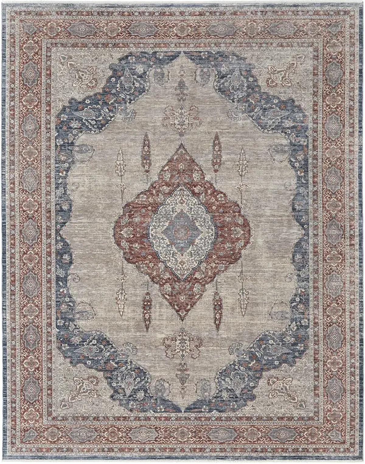 Marquette 39GRF Gray/Red/Blue 2'8" x 8' Rug