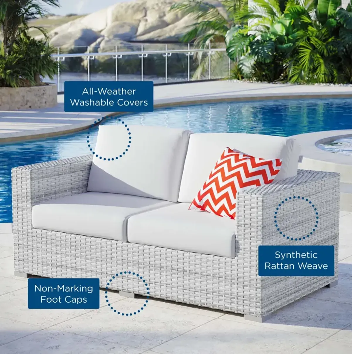 Modway - Convene Outdoor Patio Loveseat