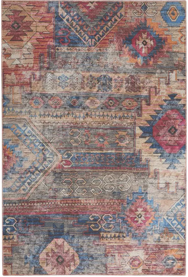 Machine Washable Series 1 SR106 Multicolor 6' x 9' Rug