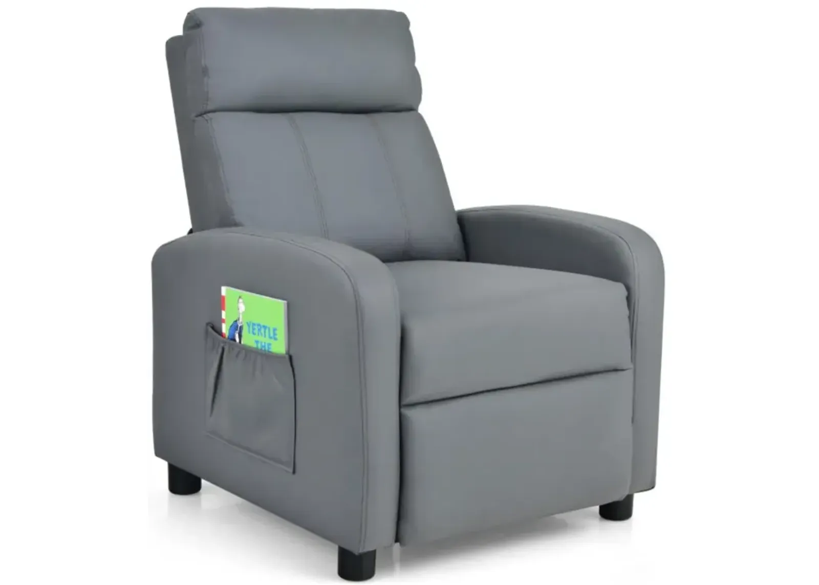 Hivvago Ergonomic PU Leather Kids Recliner Lounge Sofa for 3-12 Age Group