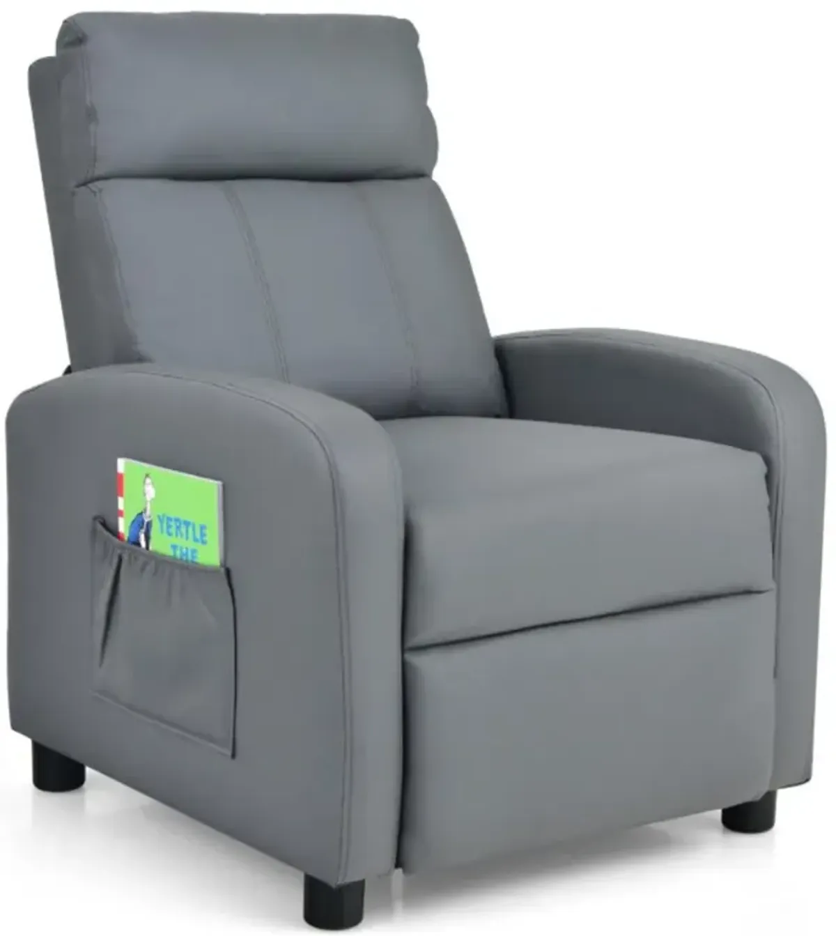 Hivvago Ergonomic PU Leather Kids Recliner Lounge Sofa for 3-12 Age Group