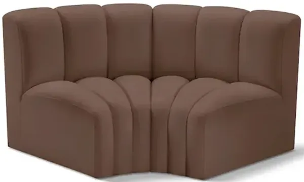 Meridian Furniture Arc Brown Vegan Leather Modular Sofa
