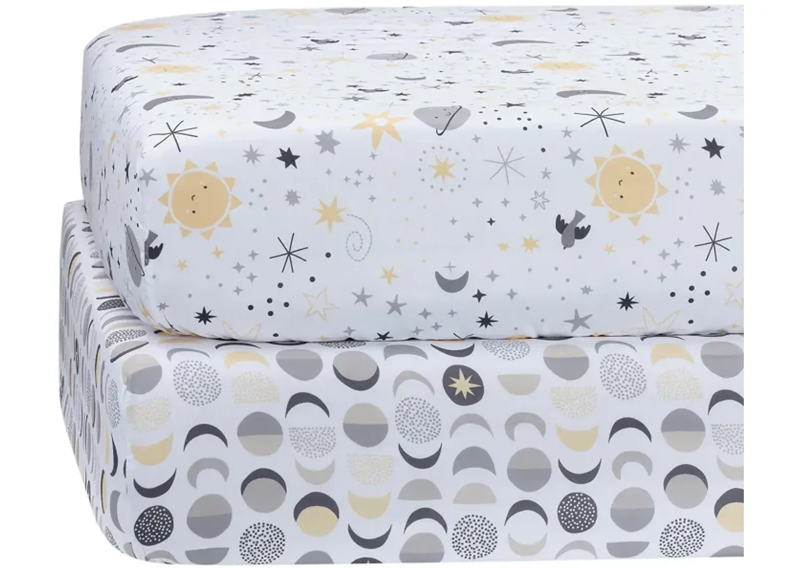 Bedtime Originals Celestial Moon/Stars 2-Pack Fitted Crib/Toddler Sheet Set