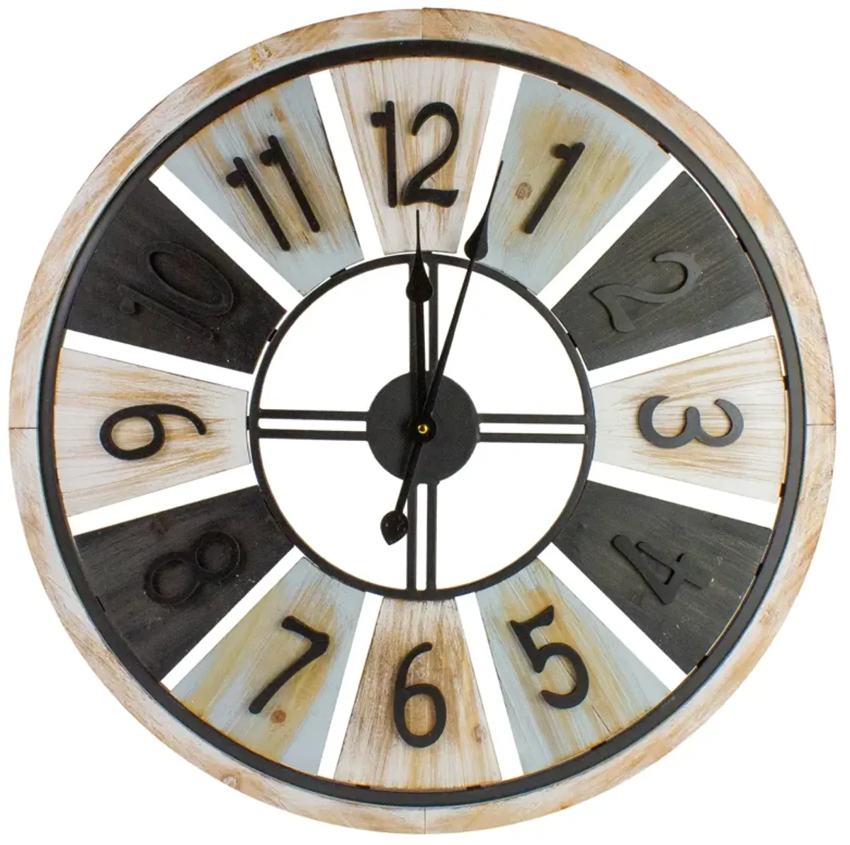 28" Multi-Tonal Whitewashed Round Wall Clock