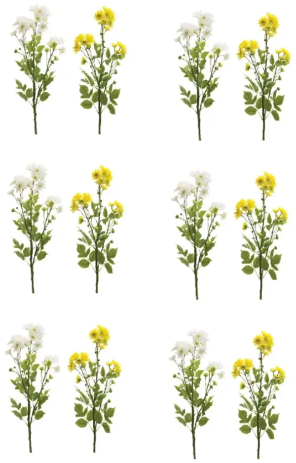 Mum Artificial Flower Spray for Vibrant Home Décor and Floral Arrangements (Set of 12)