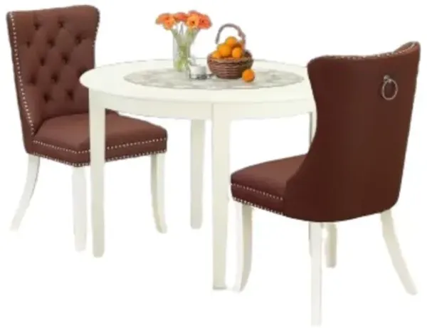 3 Piece Dining Room Table Set Contains a Round Kitchen Table