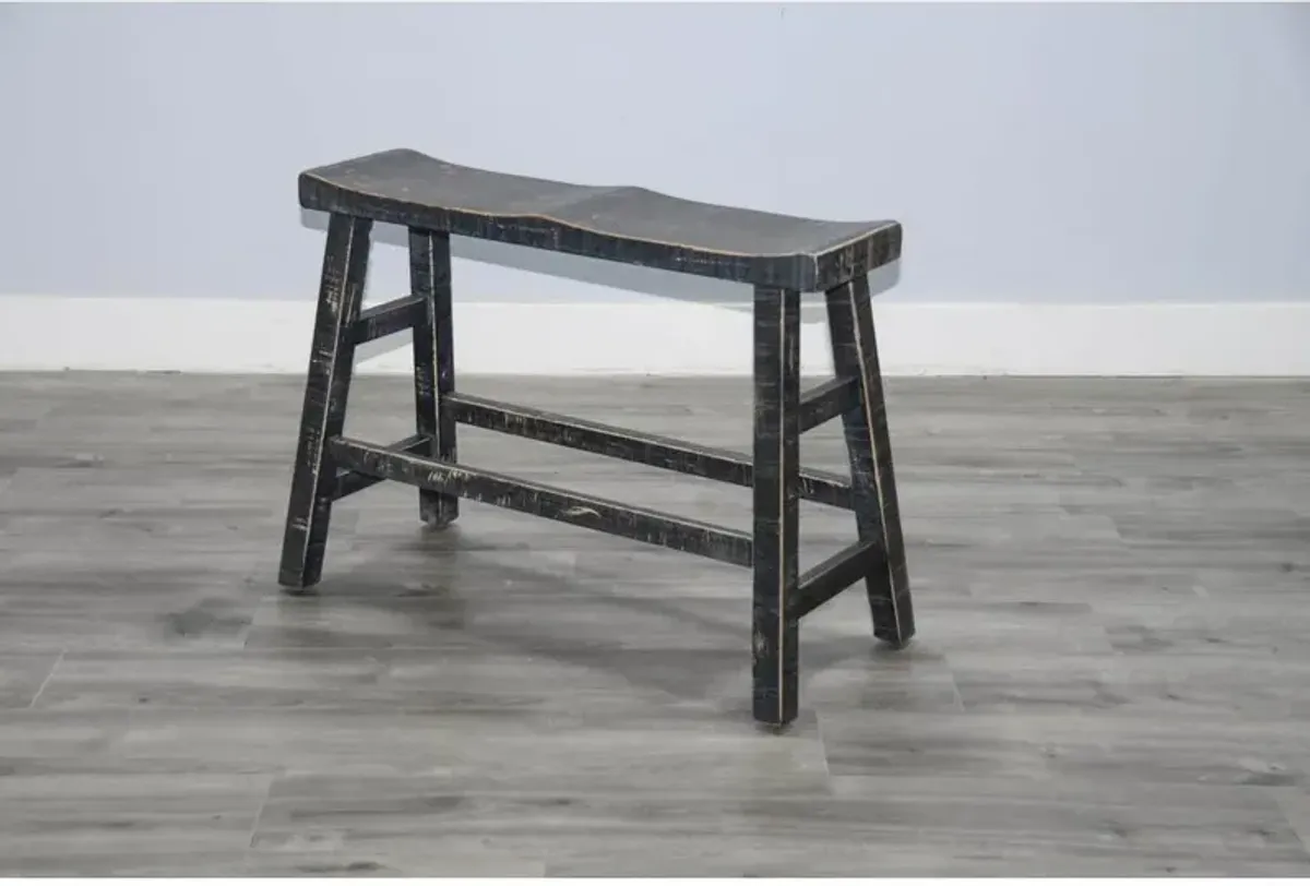 Sunny Designs Black Sand Counter Bench, Wood Seat