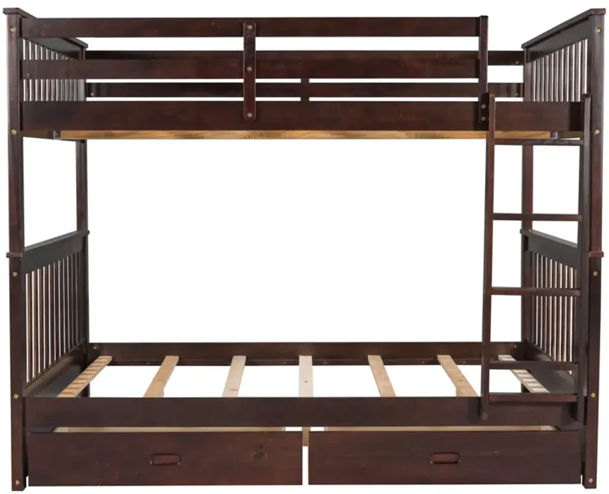 Merax Bunk Bed with Ladders and Two Storage Drawers