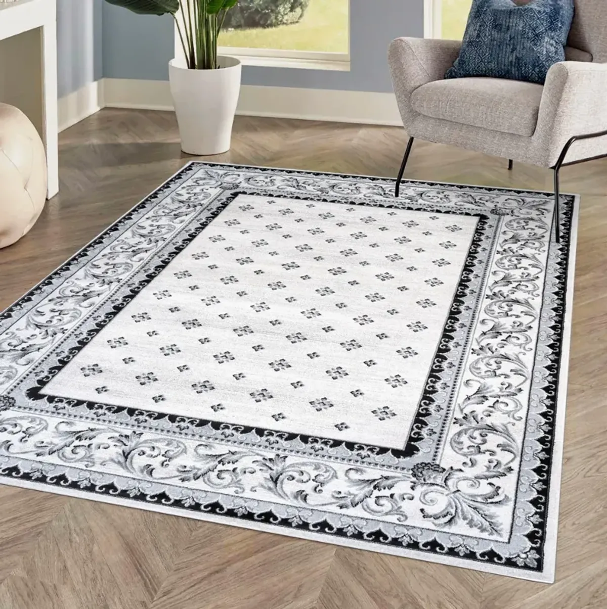 Acanthus French Border Area Rug