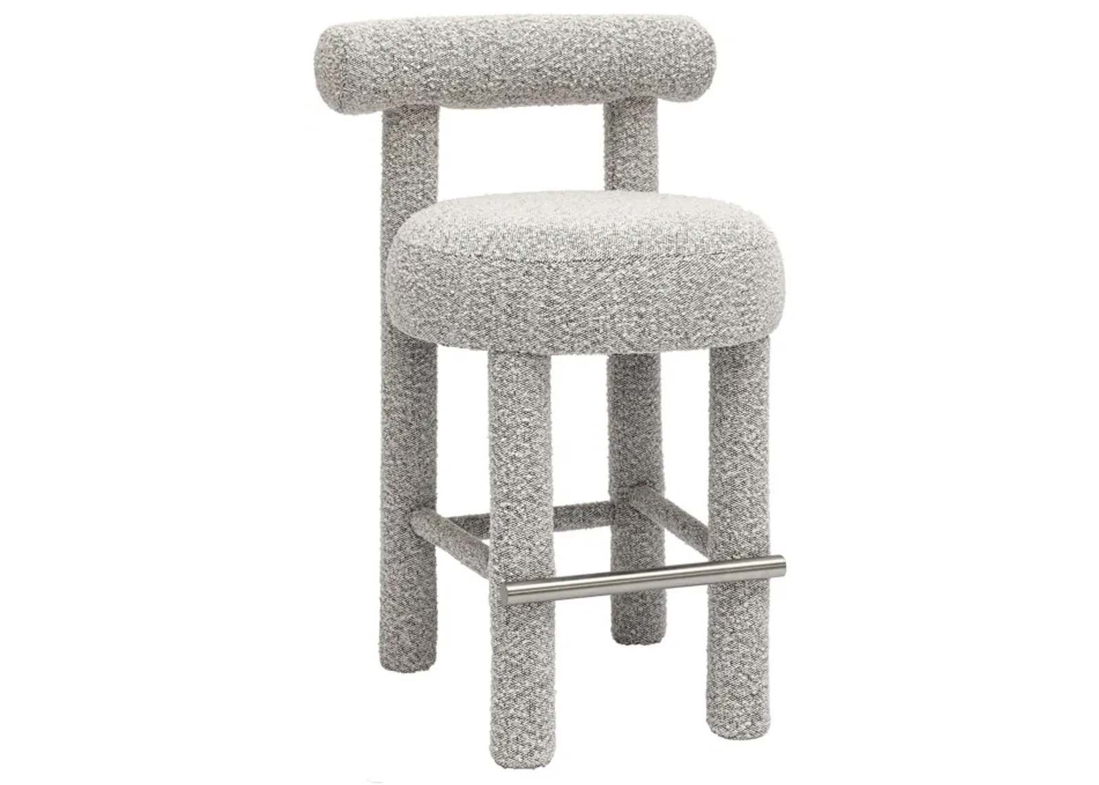 Carmel Black & White Boucle Counter Stool