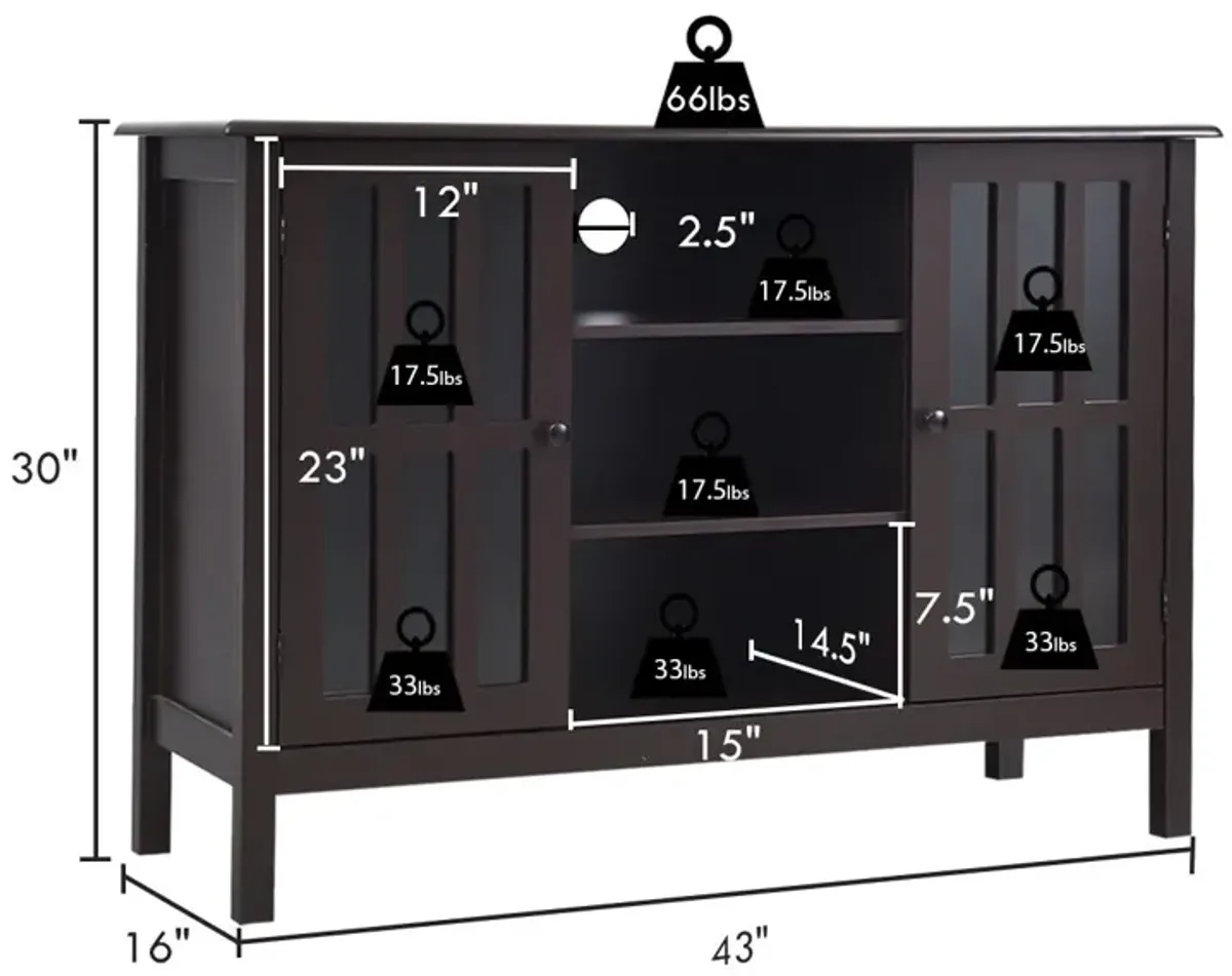 Wooden TV Stand Console Cabinet for 50 Inch TV