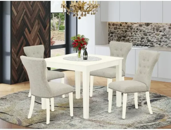 East West Furniture Dining Room Set Linen White