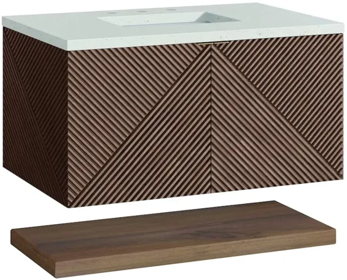 James Martin Vanities 36 Single Vanity, Chestnut w/ 3 CM Lime Delight Top
