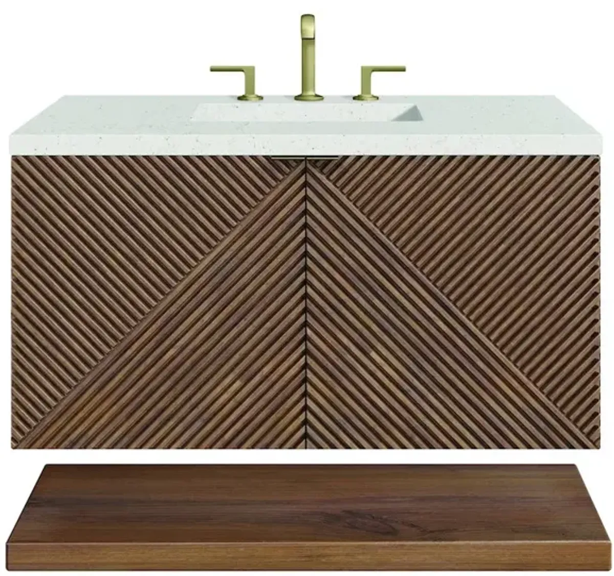 James Martin Vanities 36 Single Vanity, Chestnut w/ 3 CM Lime Delight Top